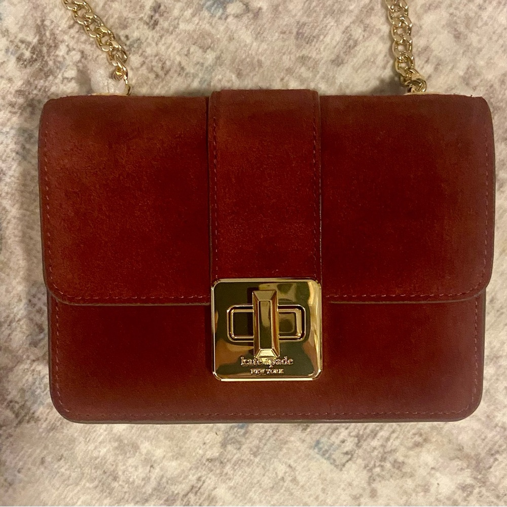 Kate Spade Dark Merlot Suede Crossbody Bag